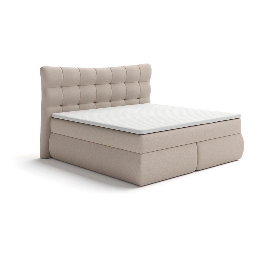 Cama boxspring con colchones y topper SOFIA 180x200 cm beige