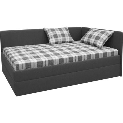 Cama de día tapizada con cabecero universal izquierda/derecha ARLY 110x200 cm antracita/blanco