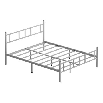 Cama de matrimonio metálica PIRON 160x200 cm blanca capacidad de carga 200 kg