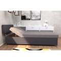 Cama diván tapizada DALLAS 108x205 cm, con ajuste de posición y espacio de almacenamiento, gris/antracita