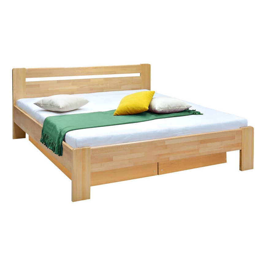 Cama doble con espacio de almacenamiento AMARA 180x200 cm haya