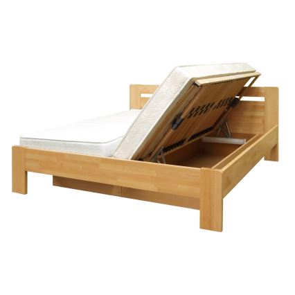 Cama doble con espacio de almacenamiento AMARA 180x200 cm haya