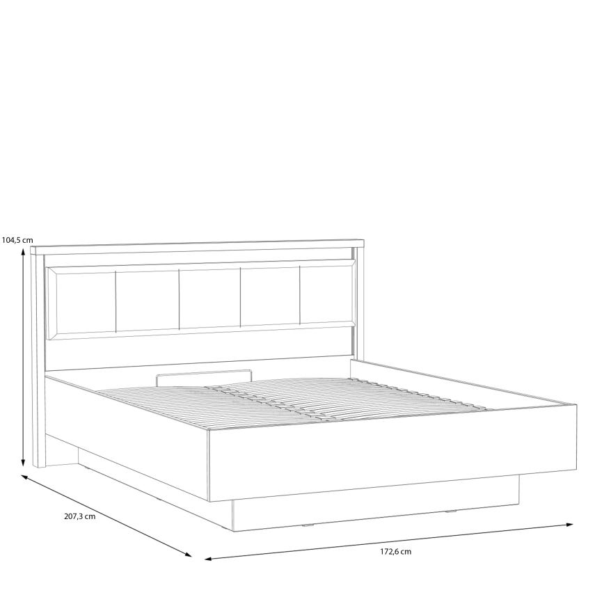 Cama doble con espacio de almacenamiento OREN 160x200 cm marrón/negro