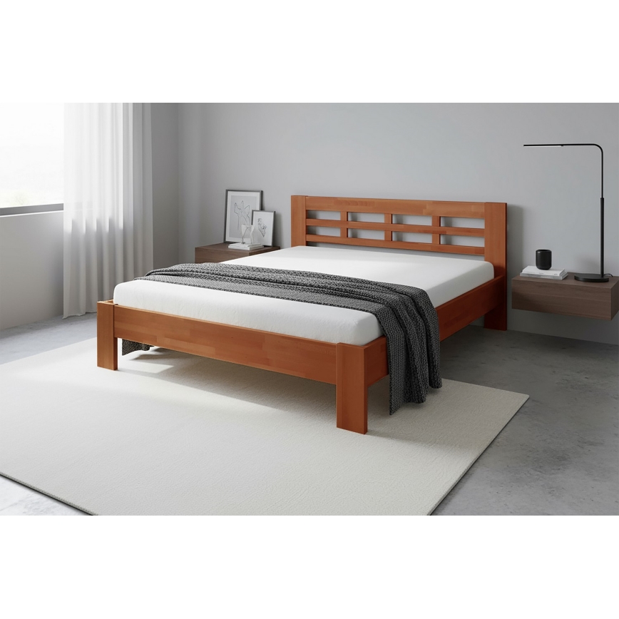 Cama doble de madera maciza ANGELA 180x200 cm noga oscura