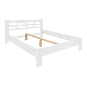 Cama doble hecho de madera maciza ANGELA 180x200 cm blanco