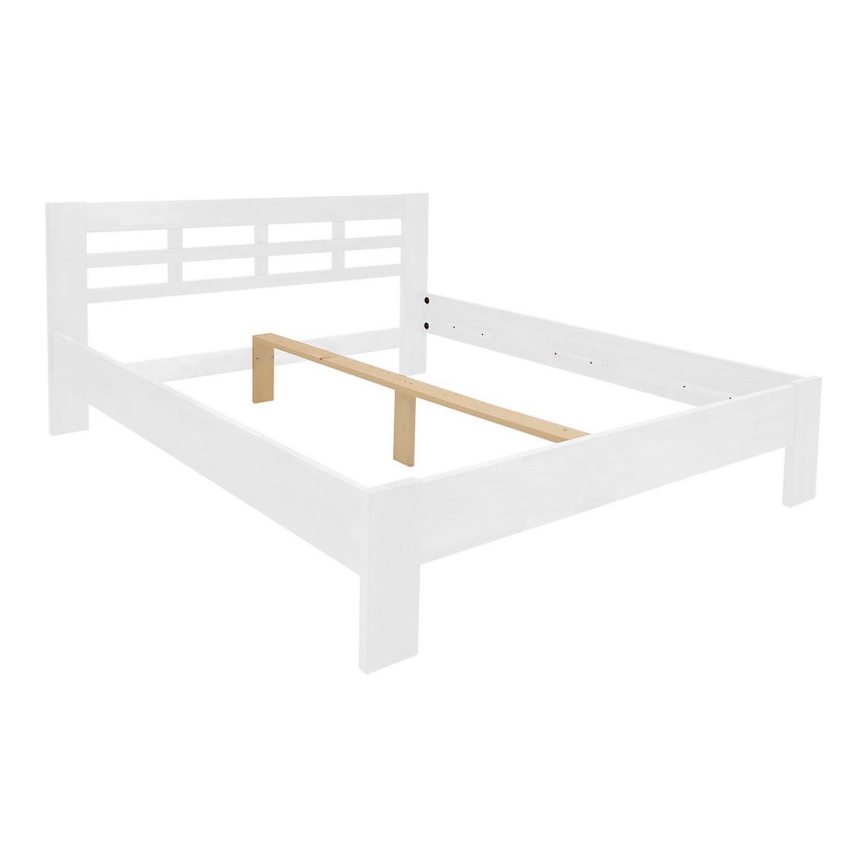 Cama doble hecho de madera maciza ANGELA 180x200 cm blanco