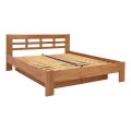 Cama doble hecho de madera maciza con espacio de almacenamiento ANGELA 180x200 cm ciruela
