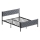 Cama doble metálica KAROM para colchón 160 x 200 cm, gris, capacidad máxima de 200 kg