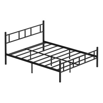 Cama doble metálica PIRON 160x200 cm, color negro, capacidad de carga 200 kg