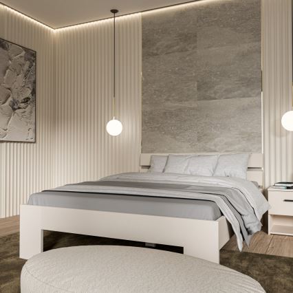 Cama doble PIROA 160x200 cm beige