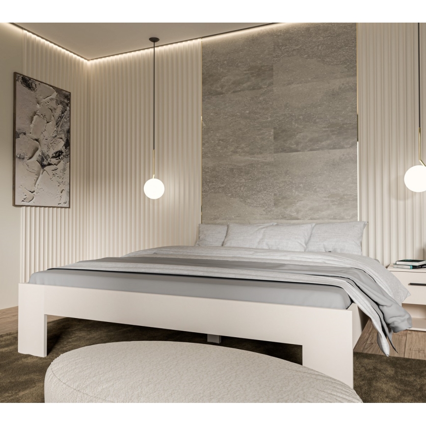 Cama doble PIROA 180x200 cm beige