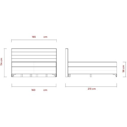 Cama eléctrica ajustable tapizada con colchones MILA 160x200 cm gris