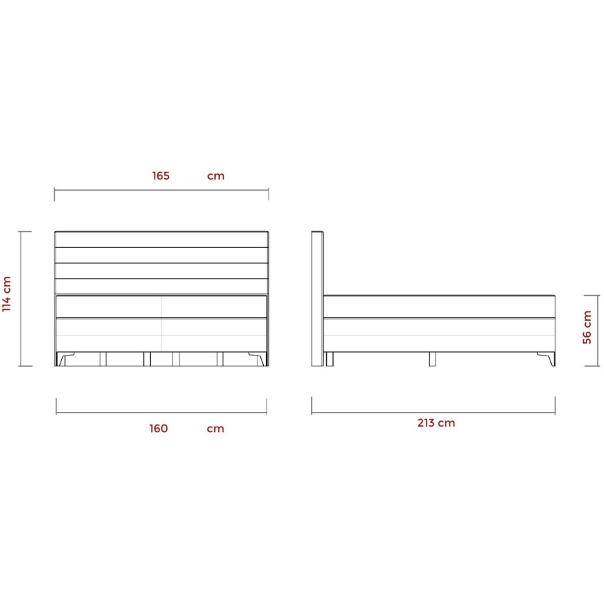 Cama eléctrica ajustable tapizada con colchones MILA 160x200 cm gris