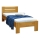Cama individual AMBER 90 x 200 cm en nogal claro