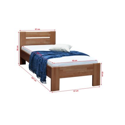 Cama individual AMBER 90x200 cm, color ciruela