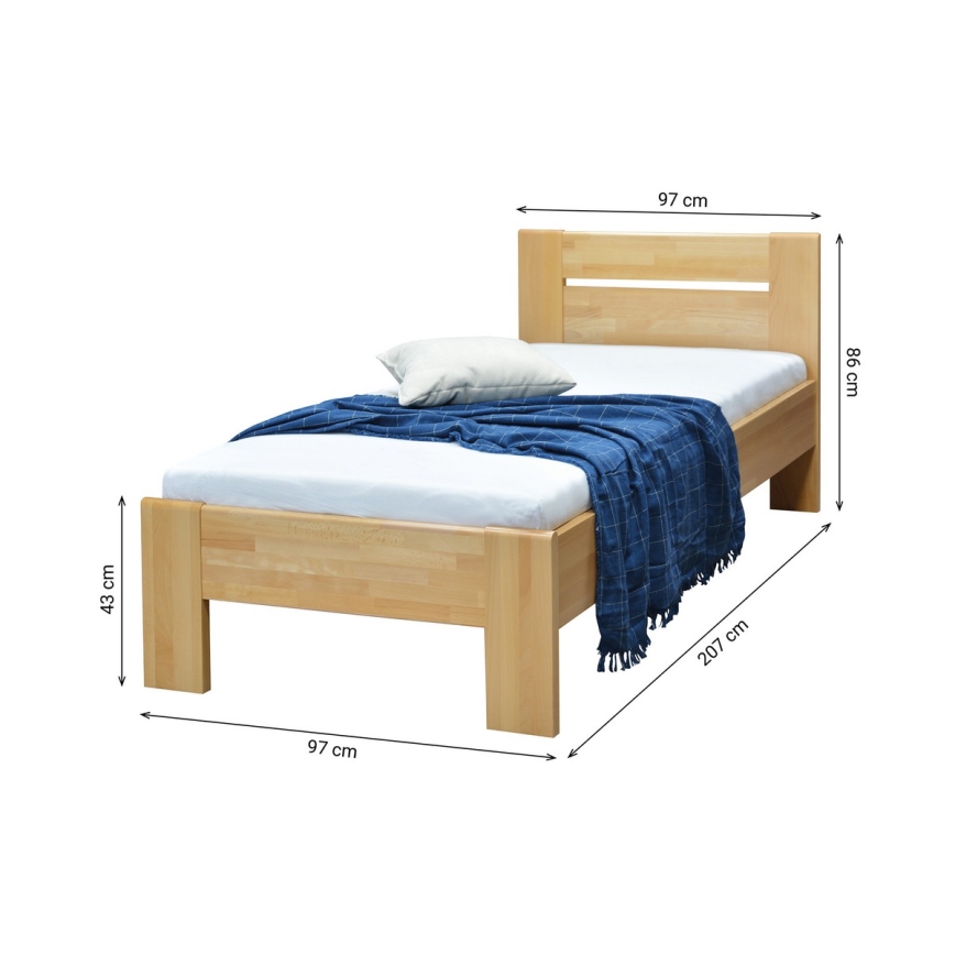 Cama individual AMBER 90x200 cm haya