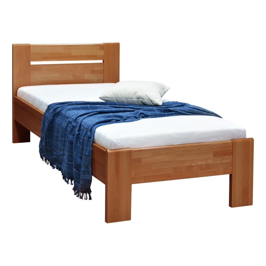 Cama individual AMBER 90x200 cm, nogal