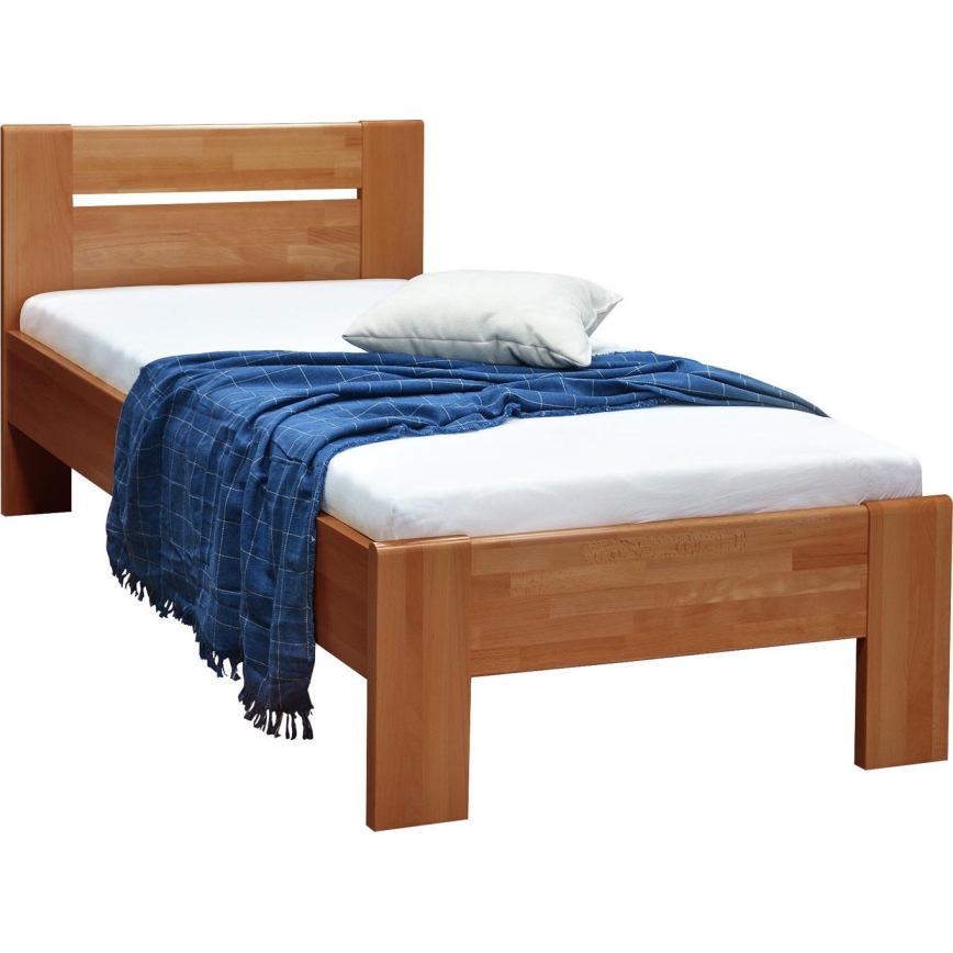 Cama individual AMBER 90x200 cm, nogal