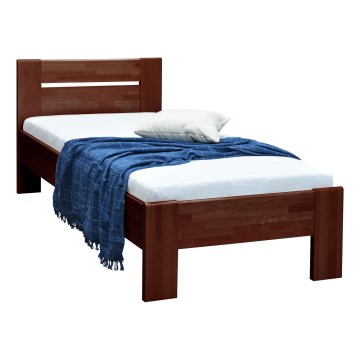 Cama individual AMBER 90x200 cm, nogal oscuro
