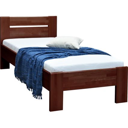 Cama individual AMBER 90x200 cm, nogal oscuro