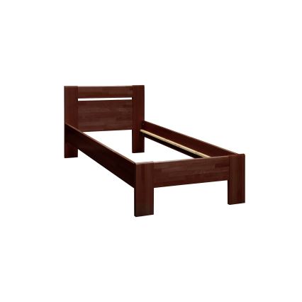 Cama individual AMBER 90x200 cm, nogal oscuro