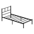 Cama individual de metal ROVAN 90x200 cm negra, capacidad de carga 120 kg