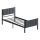 Cama individual metálica LUNOR 90x200 cm, antracita, capacidad de carga 120 kg
