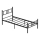 Cama individual metálica PIRON 90 x 200 cm, color negro — capacidad de carga 120 kg