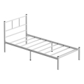 Cama individual metálica ROVAN 90x200 cm, blanca, capacidad de carga 120 kg