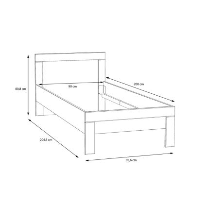 Cama individual SNOWIE 90x200 cm blanca