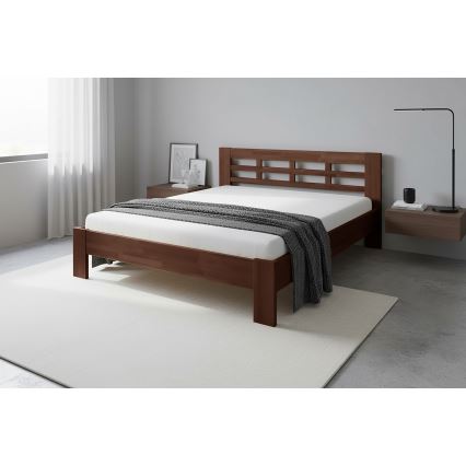 Cama matrimonial de madera ANGELA 180x200 cm nogal