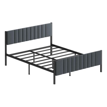 Cama metálica doble LUNOR 160 x 200 cm, antracita, capacidad de carga 200 kg