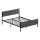 Cama metálica doble LUNOR 160 x 200 cm, antracita, capacidad de carga 200 kg