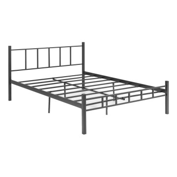 Cama metálica doble ORMEL 120x200 cm, negra, capacidad de carga 120 kg