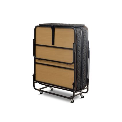 Cama metálica plegable individual con colchón HERON de 90x204 cm blanca