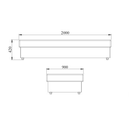Cama NOE 90x200 con colchón de muelles y arcón, gris/negro