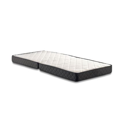 Cama plegable individual de metal HERON 90x204 cm, blanca — capacidad de carga 120 kg
