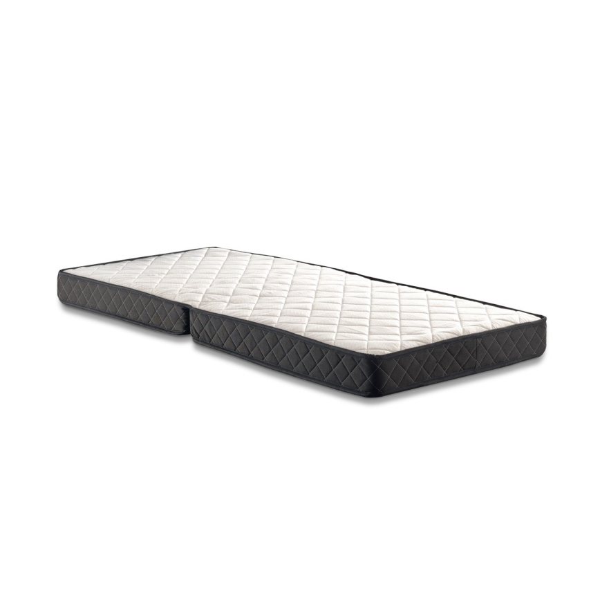 Cama plegable individual de metal HERON 90x204 cm, blanca — capacidad de carga 120 kg