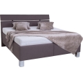 Cama tapizada ALIS 160x200 cm con almacenamiento integrado, marrón, sin colchón incluido