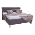 Cama tapizada ALIS 160x200 cm con arcón de almacenaje, sin colchón, color marrón