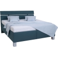 Cama tapizada ALIS 160x200 cm con colchón y arcón de almacenamiento, azul petróleo