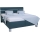 Cama tapizada ALIS 180x200 cm con colchón y arcón, color azul petróleo
