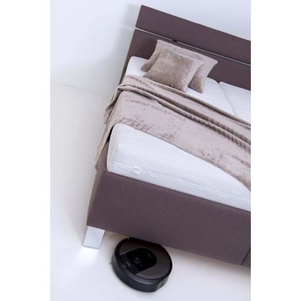 Cama tapizada ALIS 180x200 cm con colchón y espacio de almacenamiento, color marrón