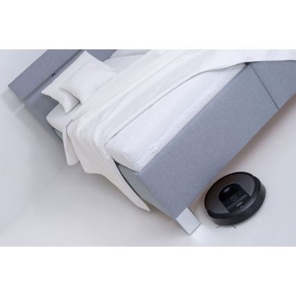 Cama tapizada ALIS 180x200 cm con colchón y práctico espacio de almacenamiento, gris claro