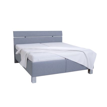 Cama tapizada ALIS 180x200 cm con colchón y práctico espacio de almacenamiento, gris claro