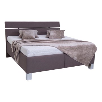 Cama tapizada ALIS 180x200 cm con espacio de almacenamiento (sin colchón incluido), marrón
