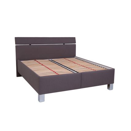 Cama tapizada ALIS 180x200 cm con espacio de almacenamiento, sin colchón, marrón