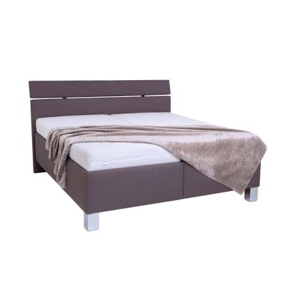 Cama tapizada ALIS 180x200 cm con espacio de almacenamiento, sin colchón, marrón