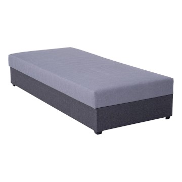 Cama tapizada con almacenamiento JACOB XL, capacidad de carga 130 kg, 90x200 cm, gris