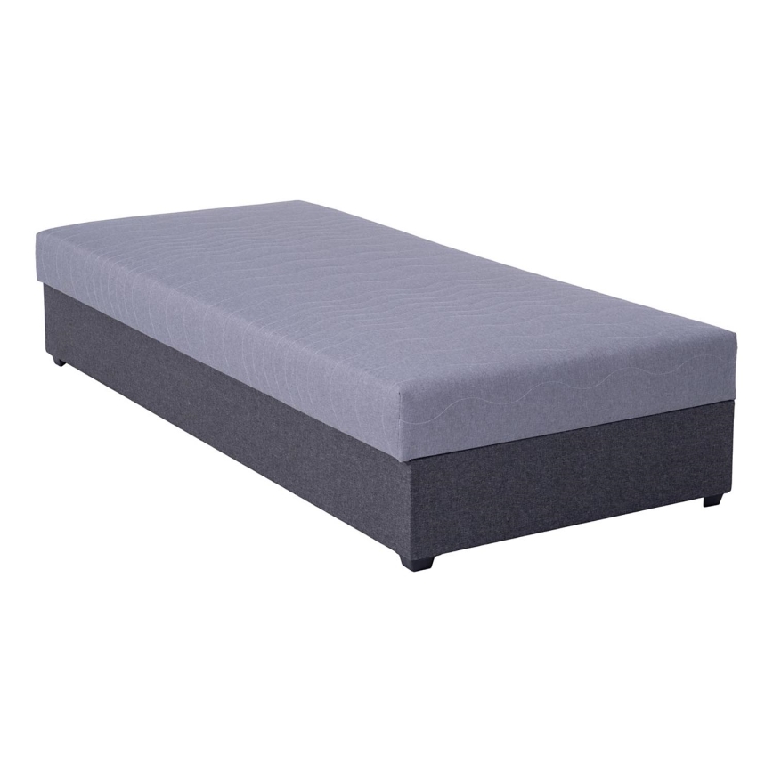 Cama tapizada con almacenamiento JACOB XL, capacidad de carga 130 kg, 90x200 cm, gris